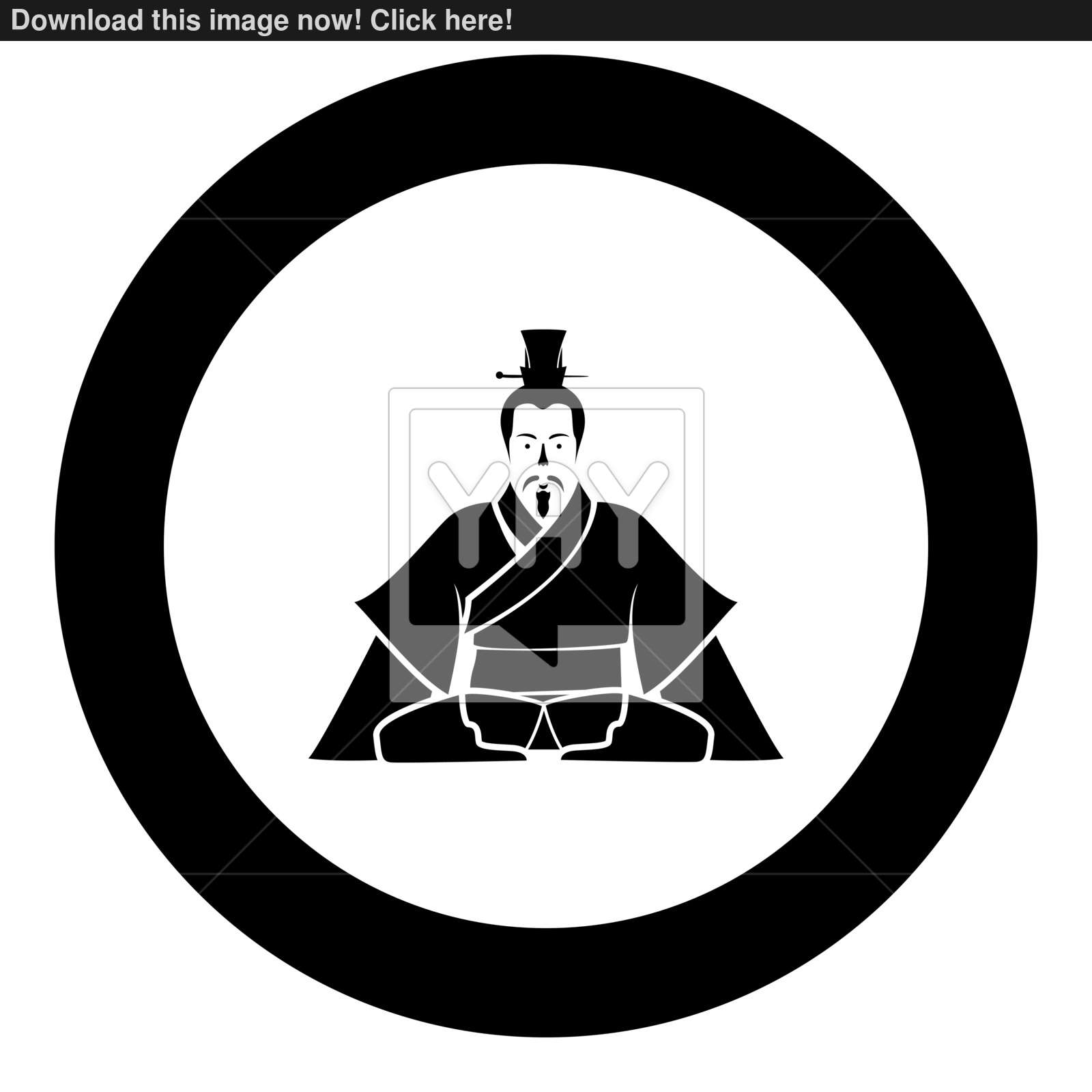 1600x1600 Emperor Of China Icon In Round Black Color Vector Illustration