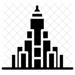 256x256 Empire State Building Icon Of Glyph Style