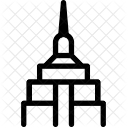 256x256 Empire State Building Icon Of Line Style