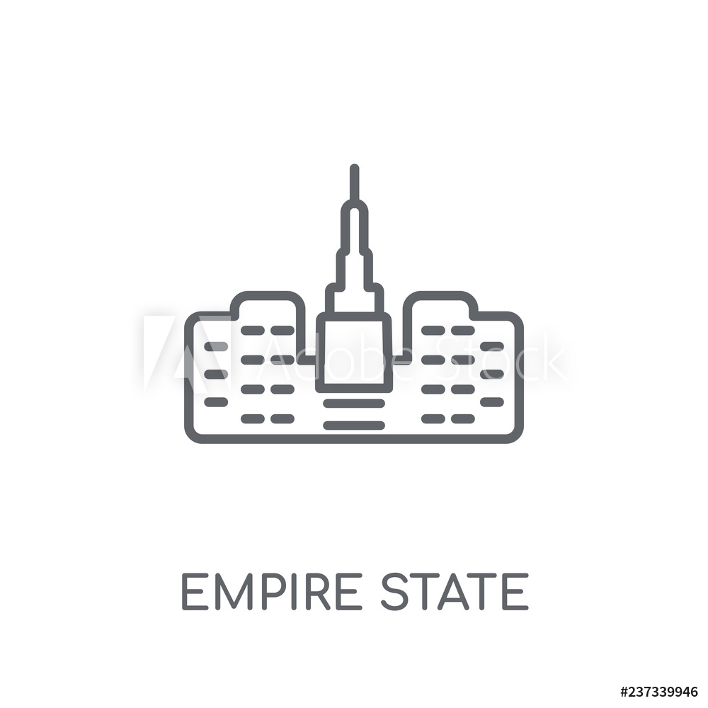 1000x1000 Photo Art Print Empire State Building Linear Icon Europosters