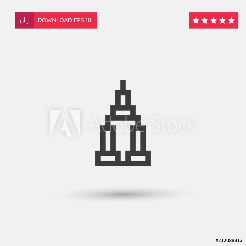 1000x1000 Photo Art Print Outline Empire State Building Icon Isolated