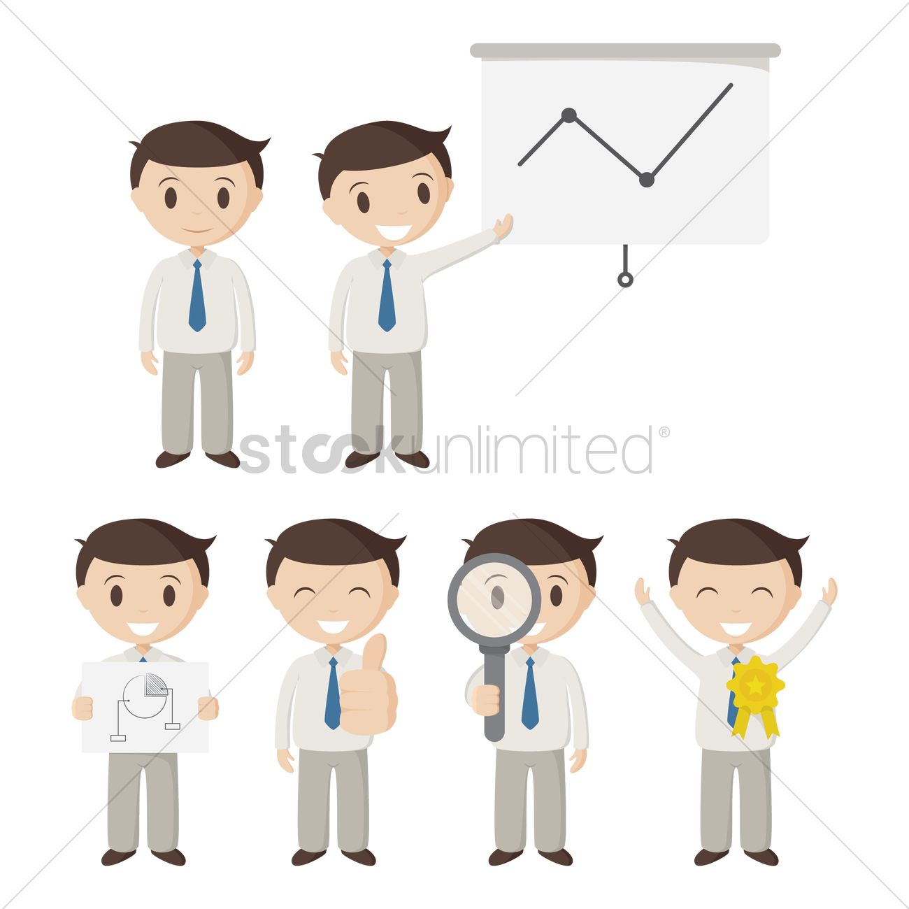 Set Of Employee Icons Vector Image 1300x1300 Set Of Employee Icons Vector Image