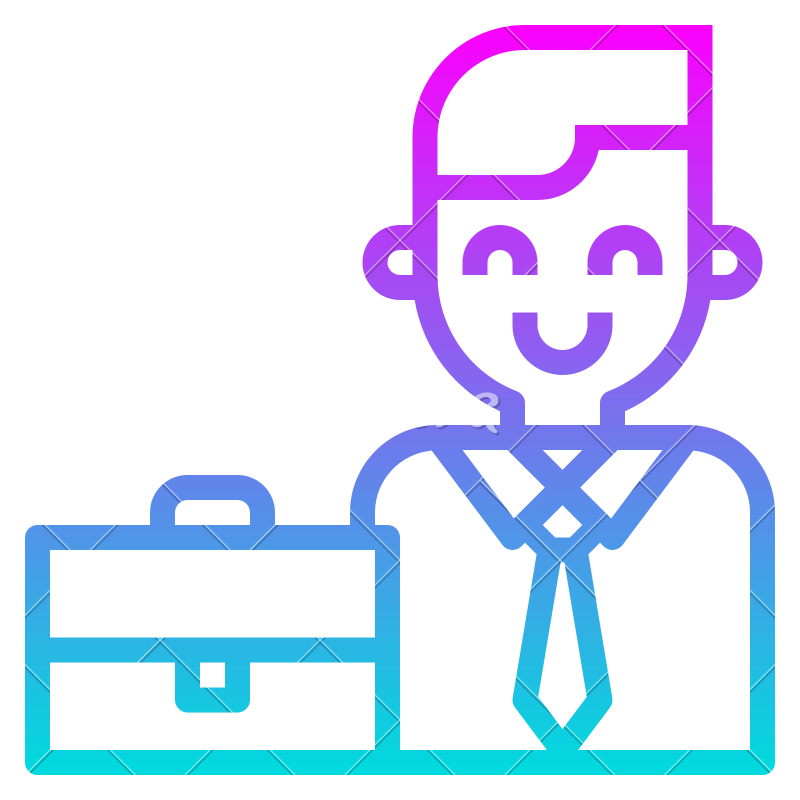 800x800 Businessman Working Employee Employer Bag Smile Icon