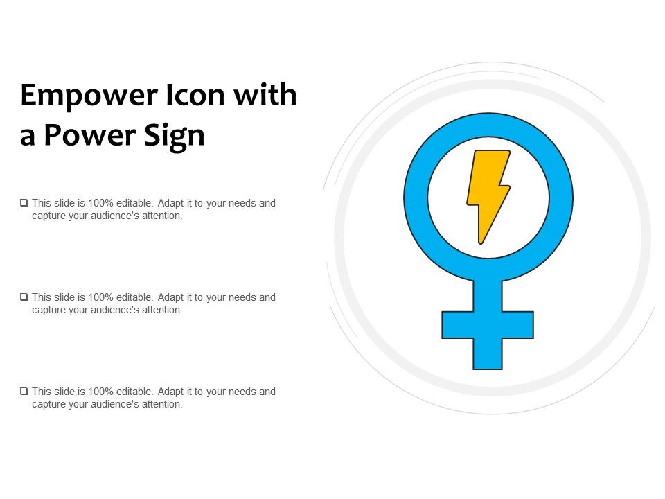 960x720 Empower Icon With A Power Sign Powerpoint Templates Backgrounds