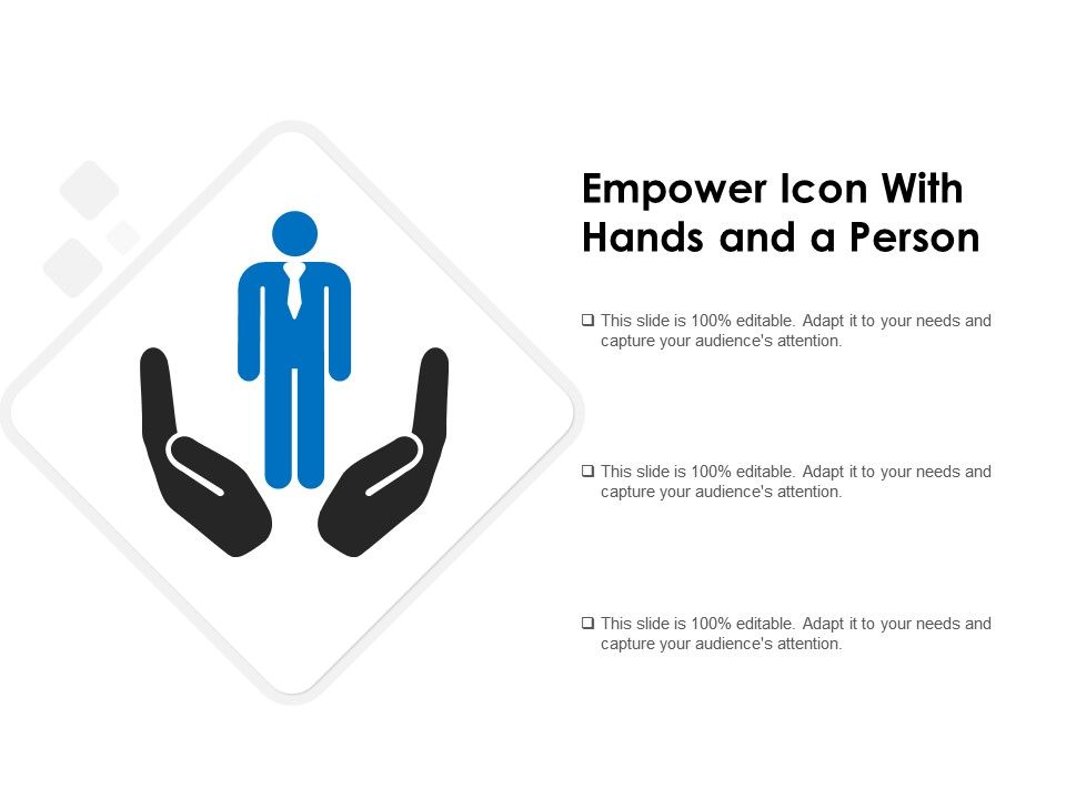 960x720 Empower Icon With Hands And A Person Powerpoint Slide Template
