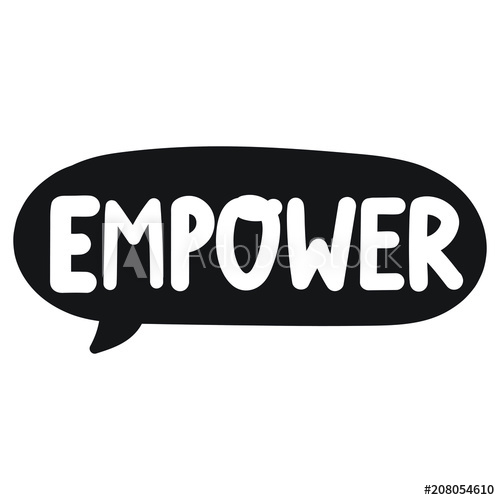 500x500 Empower Hand Drawn Speech Bubble, Vector Icon, Badge Illustration