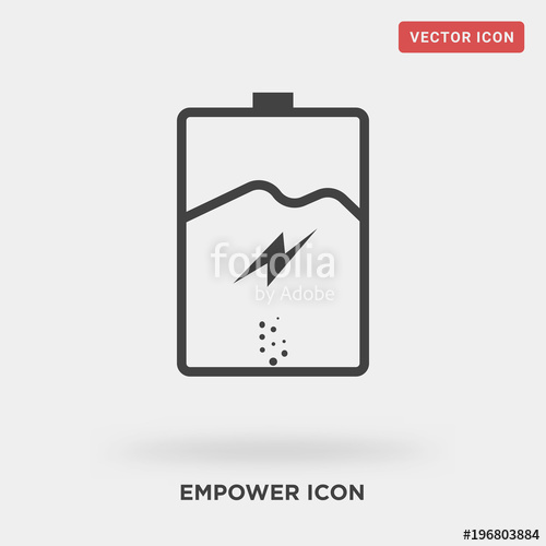 500x500 Empower Icon On Grey Background, In Black Stock Image And Royalty