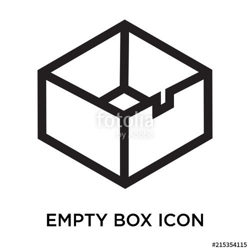 500x500 Empty Box Icon Vector Sign And Symbol Isolated On White Background