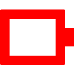 256x256 Red Battery Empty Icon