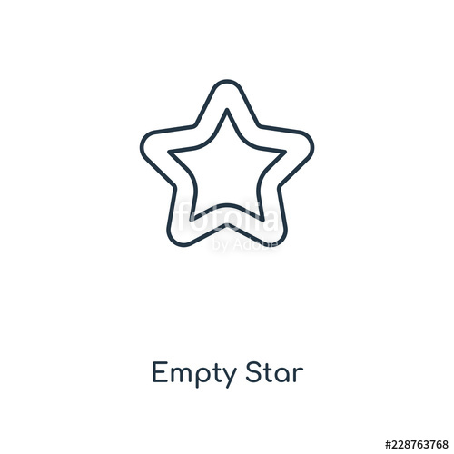 500x500 Empty Star Icon Vector Isolated On White Background, Logo Concept