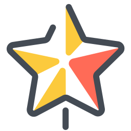 256x256 Star Half Empty Vector Image