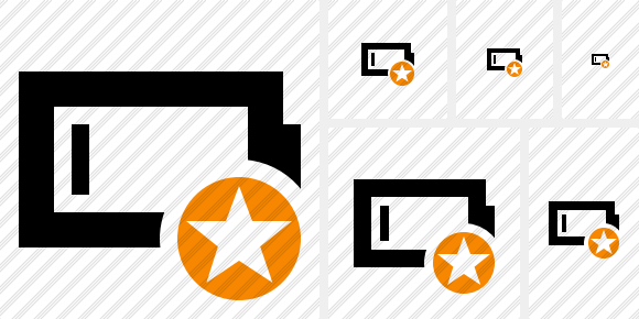 580x290 Battery Empty Star Icon Symbol Duo Professional Stock Icon