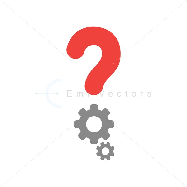 600x600 Vector Question Mark With Gears Icon Concept Emr Vectors