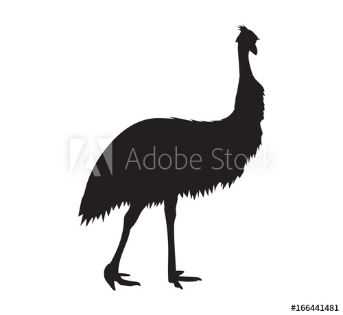 500x459 Emu Silhouette Black Icon