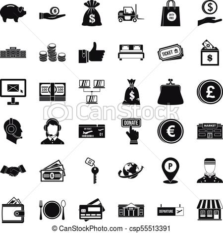 450x470 Money Encouragement Icons Set, Simple Style Vector Graphic