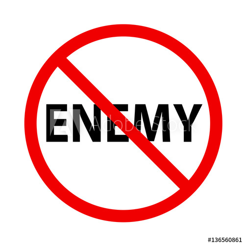 Prohibited Public Information Icon With Inscription Enemy, Vector 500x500 Prohibited Public Information Icon With Inscription Enemy, Vector