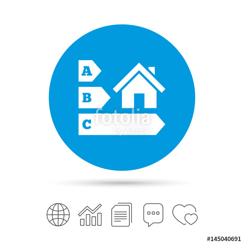 500x500 Energy Efficiency Icon House Building Symbol Stock Image