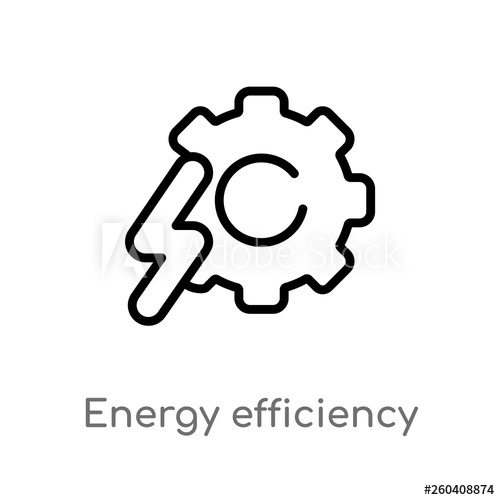 500x500 Outline Energy Efficiency Vector Icon Isolated Black Simple Line