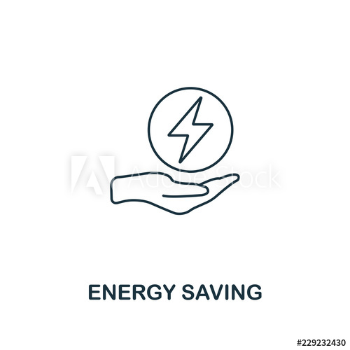 500x500 Energy Saving Icon Outline Style Premium Pictogram Design