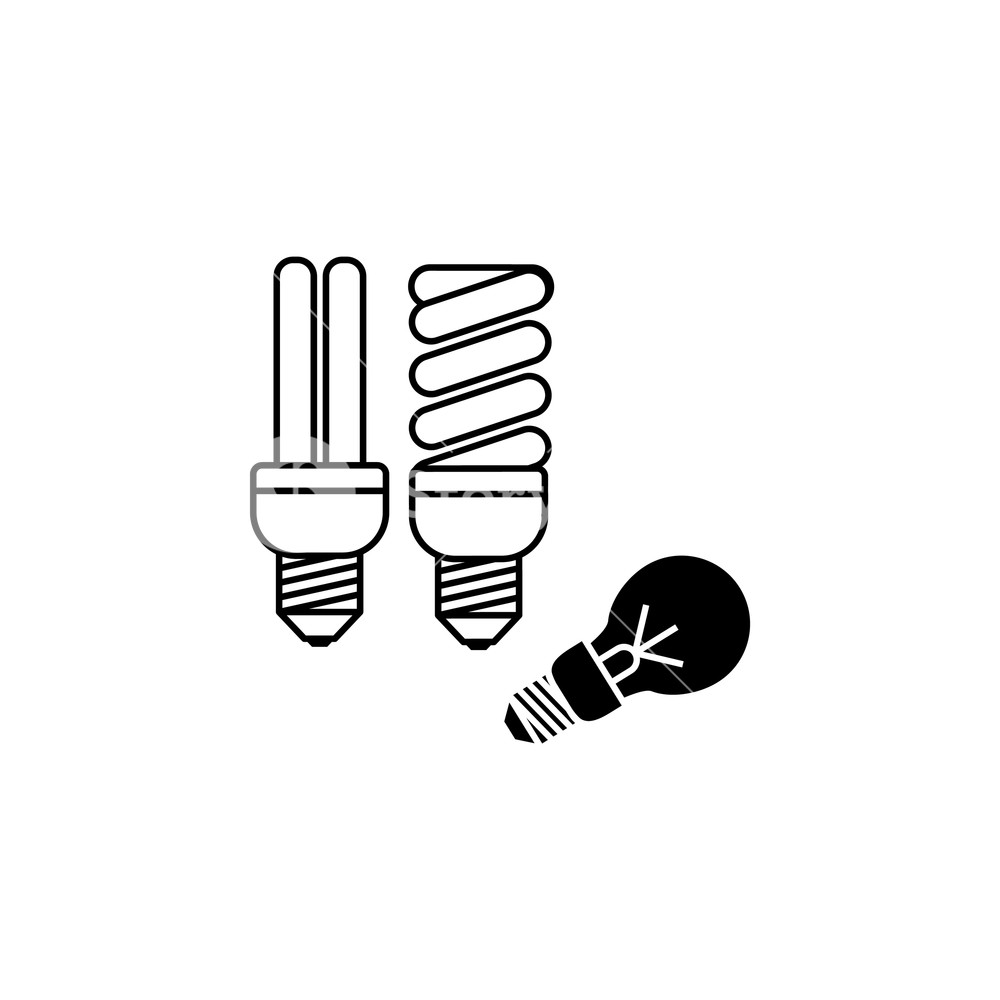 1000x1000 Energy Saving Lamp Icon Royalty Free Stock Image