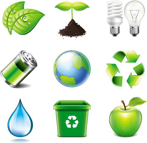 497x485 Energy Saving With Eco Icons Vector Free Vector In Adobe