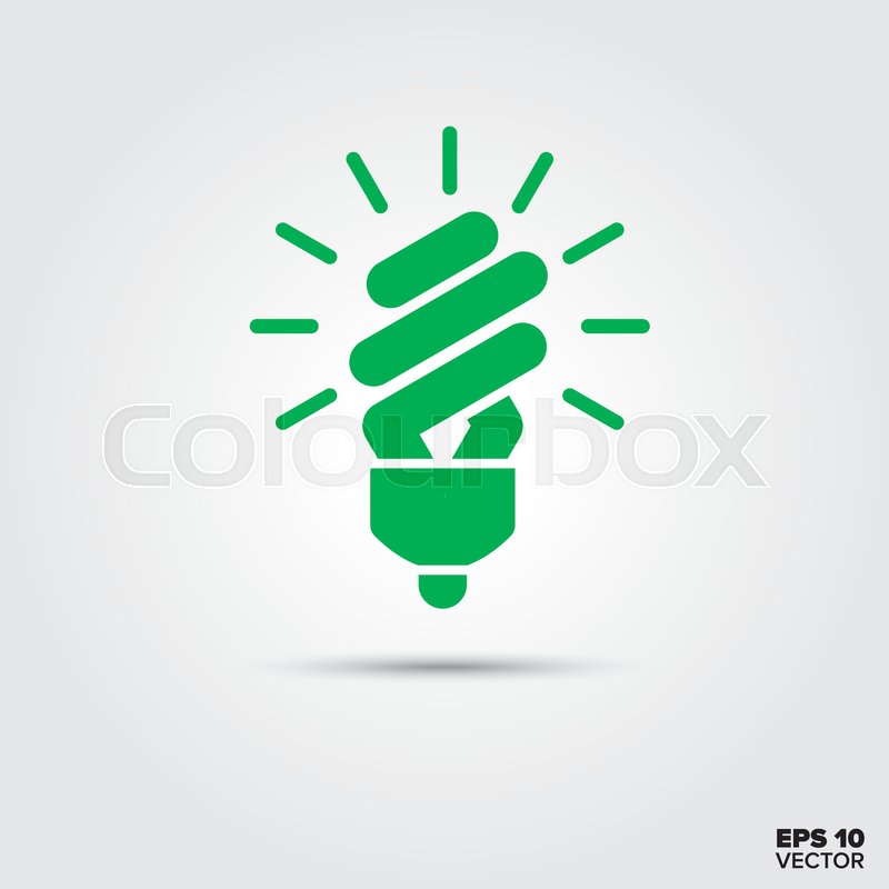 800x800 Green Energy Saving Lamp Icon Light Stock Vector Colourbox