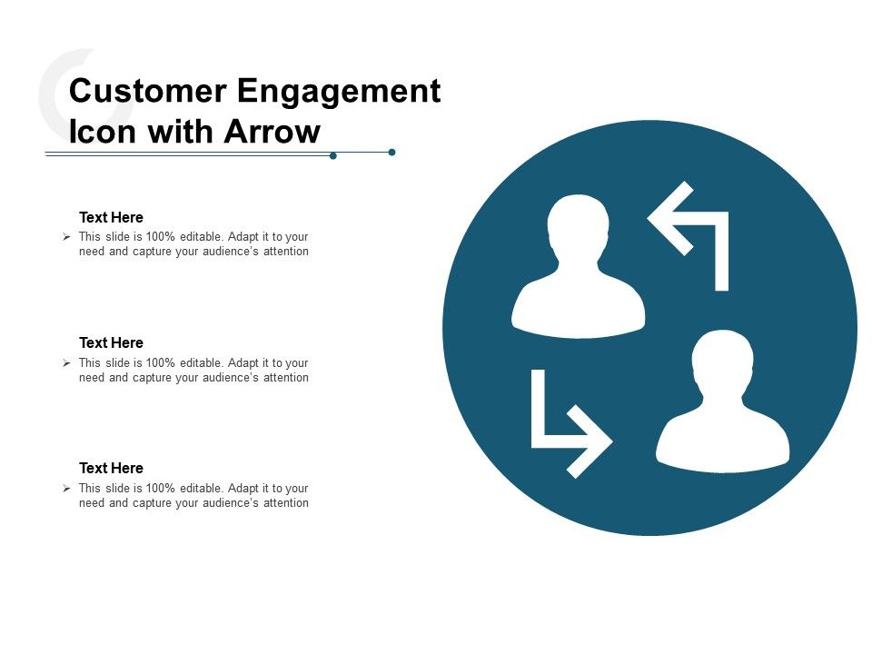960x720 Customer Engagement Icon With Arrow Templates Powerpoint Slides
