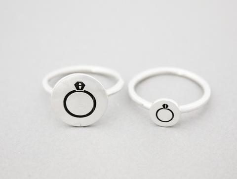 480x363 Sterling Silver Diamond Ring Icon Circle Ring Engagement Ring