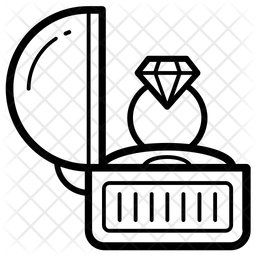 256x256 Diamond Ring Icon Of Line Style