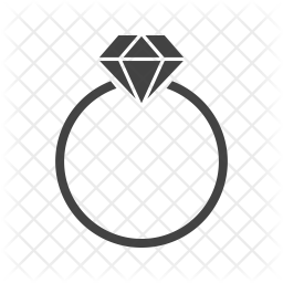 256x256 Diamond Ring Icon Of Glyph Style