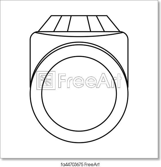 561x581 Free Art Print Of Diamond Engagement Ring Icon, Outline Style