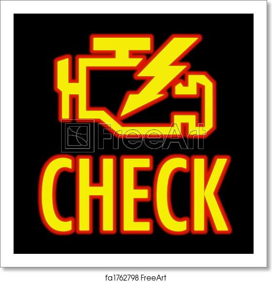 561x581 Free Art Print Of Check Engine Light Icon That Pops Up On Dash