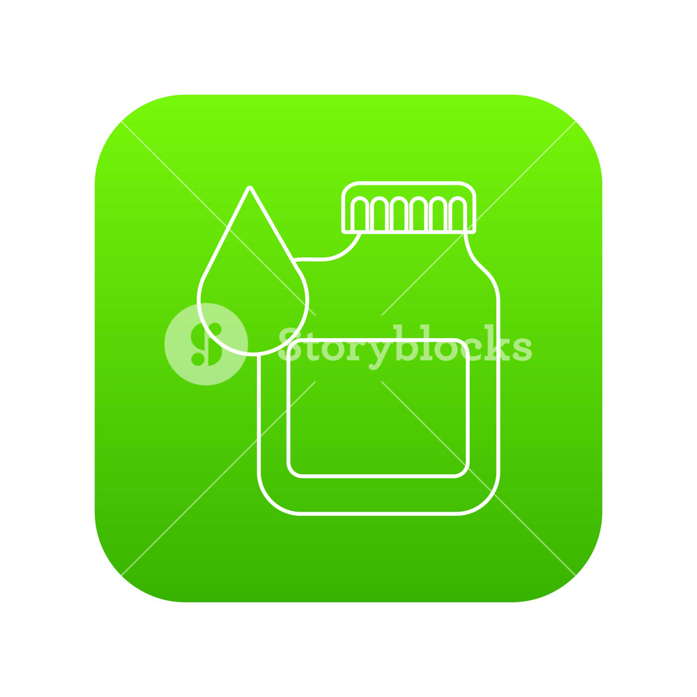1000x1000 Canister Engine Oil Icon Green Vector Isolated On White Background