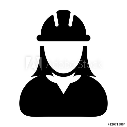 500x500 Woman Construction Worker, Employee, Engineer Vector Icon