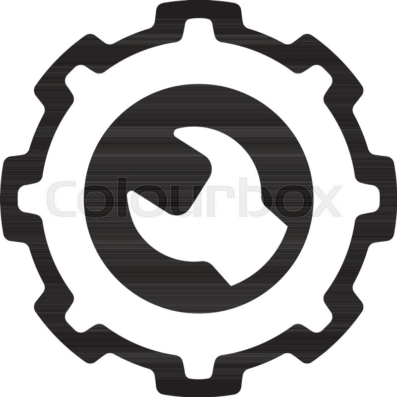 800x800 Engineering Icon Gear And Wrench Stock Vector Colourbox