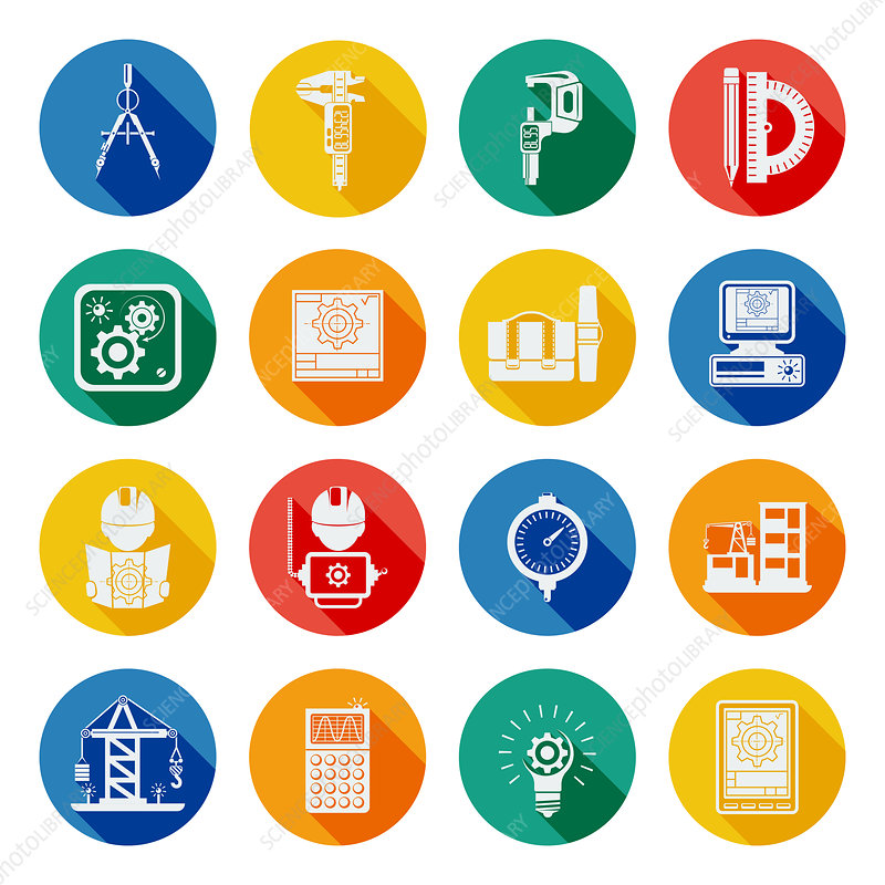800x800 Civil Engineering Icons, Illustration
