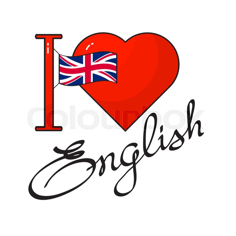 800x800 I Love English Icon Flag, Heart And Stock Vector Colourbox
