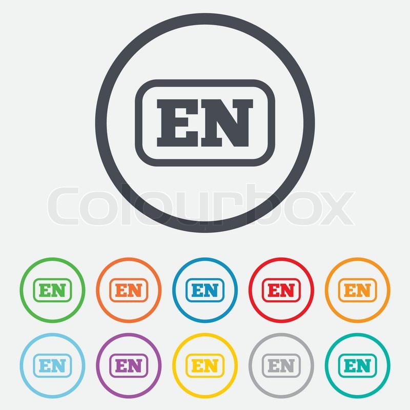 800x800 English Language Sign Icon En Stock Vector Colourbox