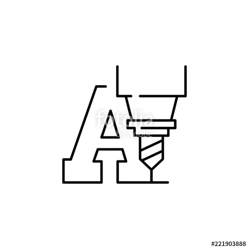 500x500 Engraving Icon Element Of Laser Application In Production