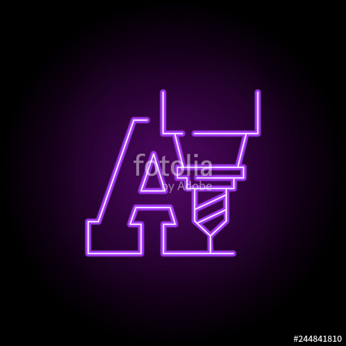 500x500 Engraving Icon Elements Of Laser In Neon Style Icons Simple Icon