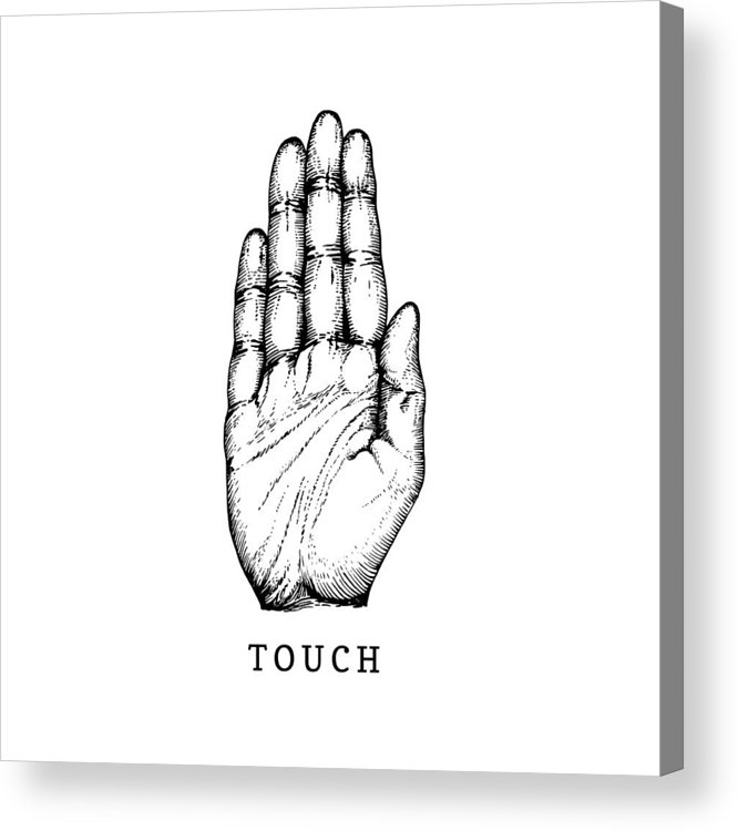 666x750 Hand Drawn Icon Of Touch Sense In Engraved Style Vector