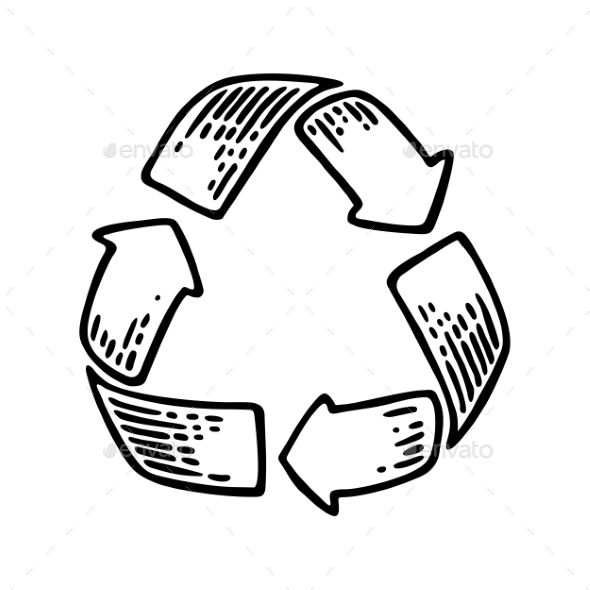 590x590 Recycle Sign Vintage Vector Black Engraving Illustration For Web