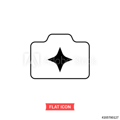 500x500 Camera Enhance Vector Icon, Photo Symbol Flat Sign Illustration