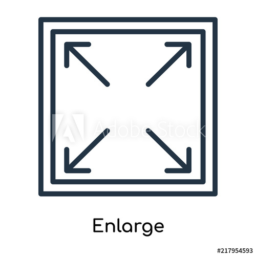 500x500 Enlarge Icon Vector Isolated On White Background, Enlarge Sign