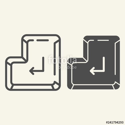 500x500 Enter Button Line And Glyph Icon Enter Key Vector Illustration