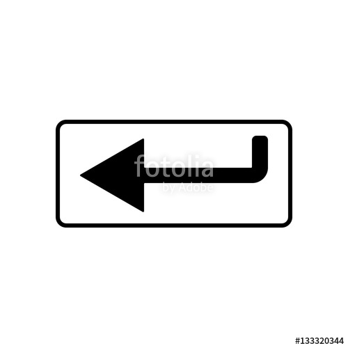 500x500 Vector Of Flat Icon, Enter Button On Isolated Background Stock