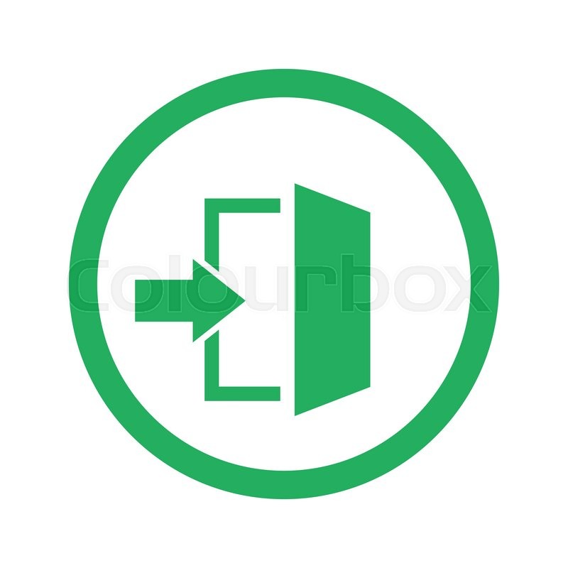 800x800 Flat Green Enter Icon And Green Circle Stock Vector Colourbox