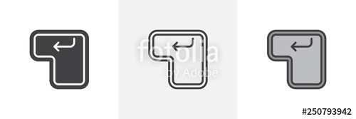 500x167 Enter Key Button Icon Line, Glyph And Filled Outline Colorful