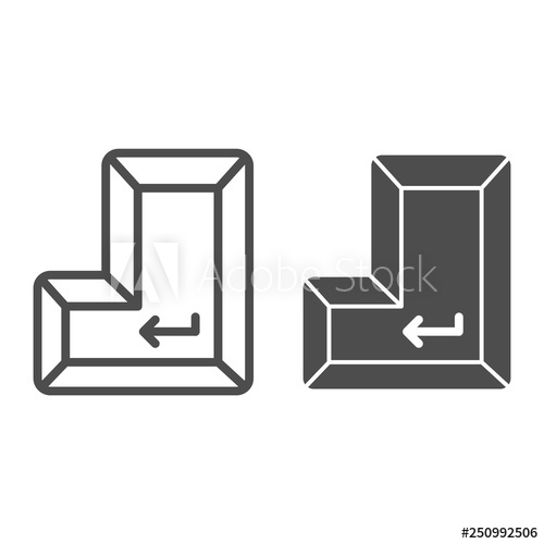 500x500 Enter Key Line And Glyph Icon Enter Button Vector Illustration