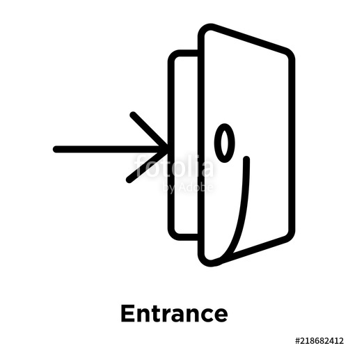 500x500 Entrance Icons Isolated On White Background Modern And Editable